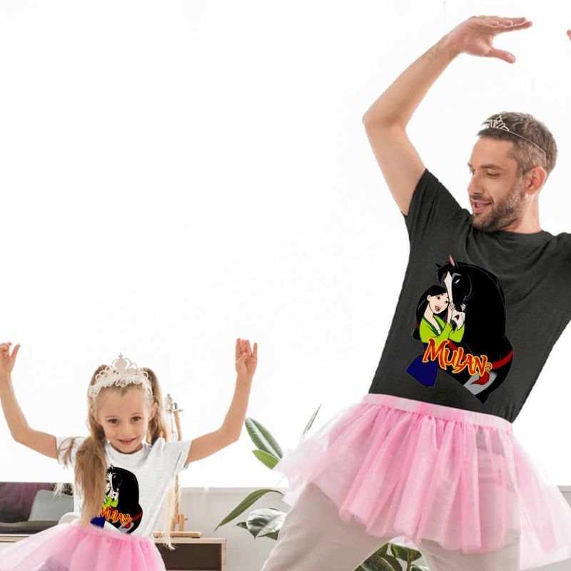Fashion, accesorii si bijuterii - Copii - Imbracaminte copii - Tricouri copii - Tricou Copii Fete Mulan Khan Cal, negru, marime XL Copii - Infinity.ro