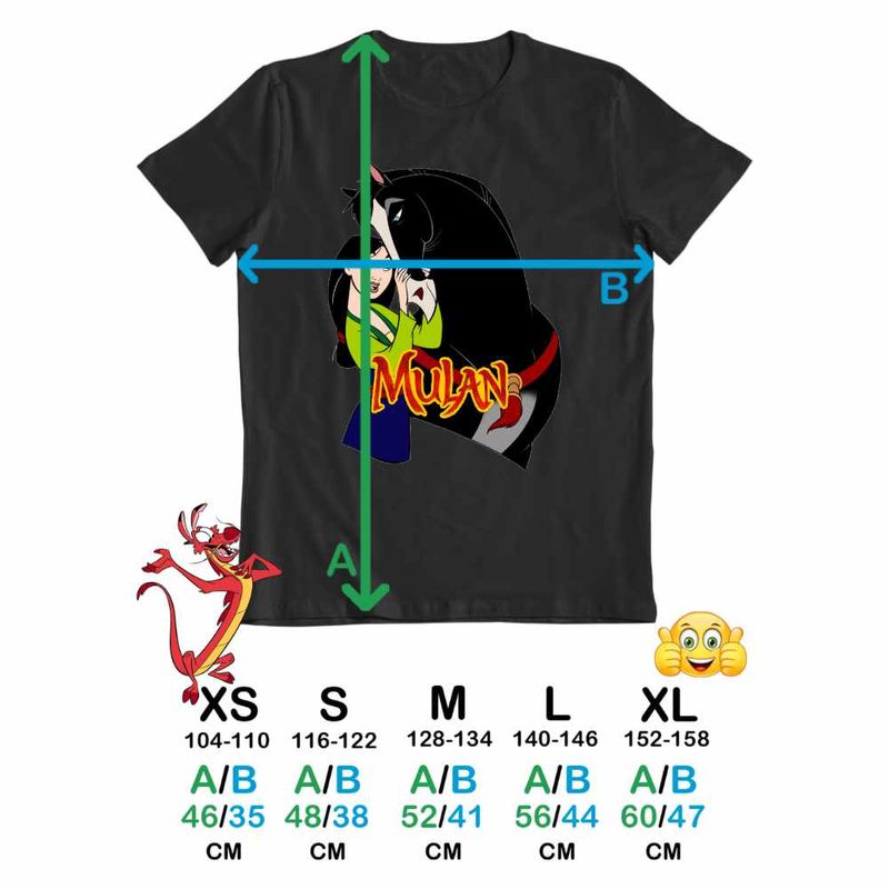 Fashion, accesorii si bijuterii - Copii - Imbracaminte copii - Tricouri copii - Tricou Copii Fete Mulan Khan Cal, negru, marime XL Copii - Infinity.ro