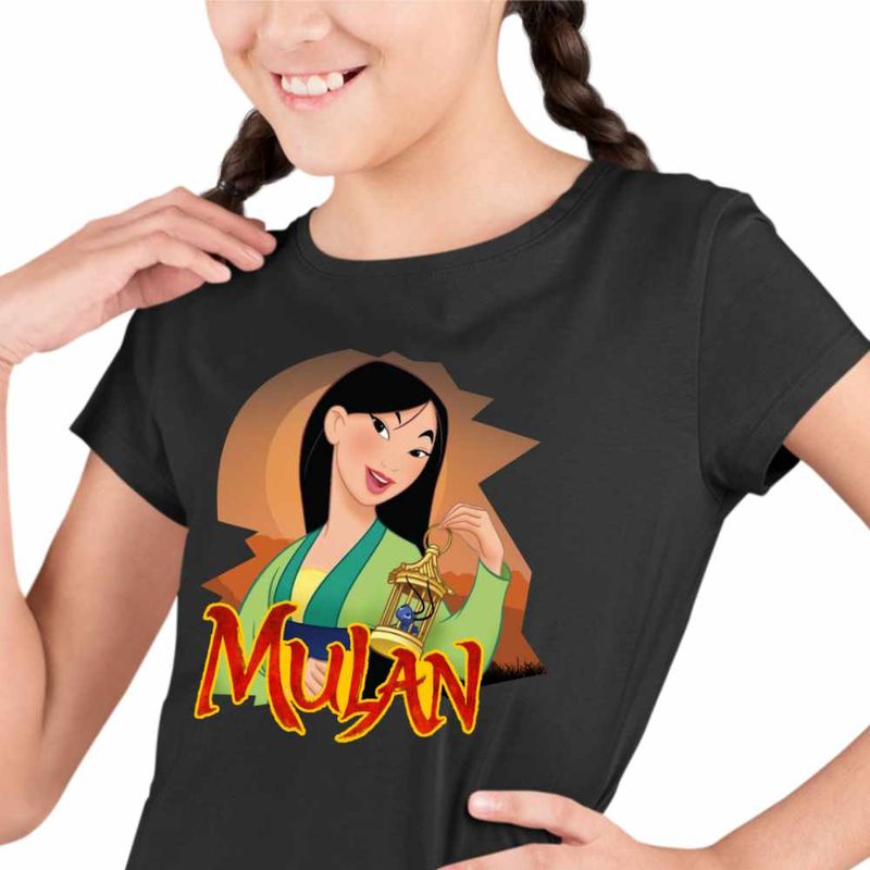 Fashion, accesorii si bijuterii - Copii - Imbracaminte copii - Tricouri copii - Tricou Copii Fete Mulan Crikee, negru, marime M Copii - Infinity.ro