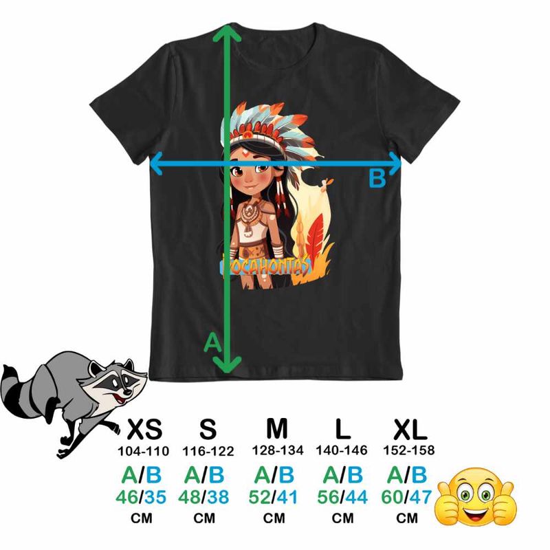 Fashion, accesorii si bijuterii - Copii - Imbracaminte copii - Tricouri copii - Tricou Copii Baieti Native American Pocahontas, negru, marime M Copii - Infinity.ro