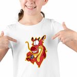 Fashion, accesorii si bijuterii - Copii - Imbracaminte copii - Tricouri copii - Tricou Copii Fete Mulan Mushu Crikee, alb, marime XS Copii - Infinity.ro