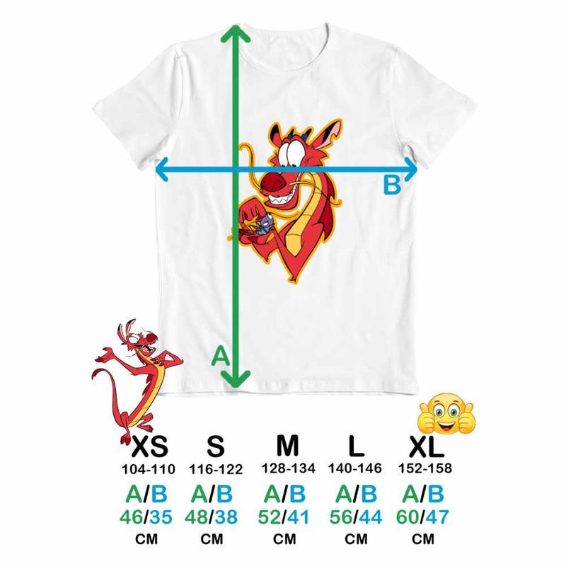 Fashion, accesorii si bijuterii - Copii - Imbracaminte copii - Tricouri copii - Tricou Copii Fete Mulan Mushu Crikee, alb, marime XS Copii - Infinity.ro