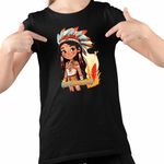 Fashion, accesorii si bijuterii - Copii - Imbracaminte copii - Tricouri copii - Tricou Copii Fete Native American Pocahontas, negru, marime XL Copii - Infinity.ro