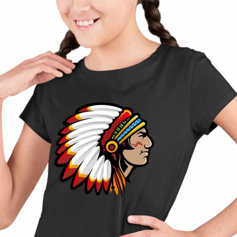 Fashion, accesorii si bijuterii - Copii - Imbracaminte copii - Tricouri copii - Tricou Copii Fete Indian Native American, negru, marime XL Copii - Infinity.ro