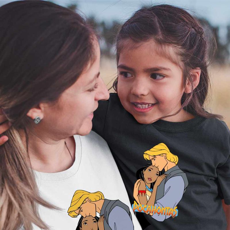 Fashion, accesorii si bijuterii - Copii - Imbracaminte copii - Tricouri copii - Tricou Copii Fete Pocahontas Love Dragobete, alb, marime L Copii - Infinity.ro