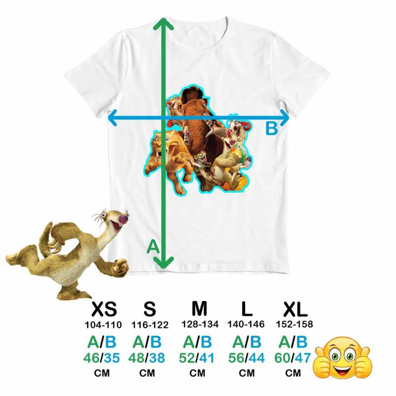 Fashion, accesorii si bijuterii - Copii - Imbracaminte copii - Tricouri copii - Tricou Copii Baieti Ice Age Dream Team, alb, marime M Copii - Infinity.ro