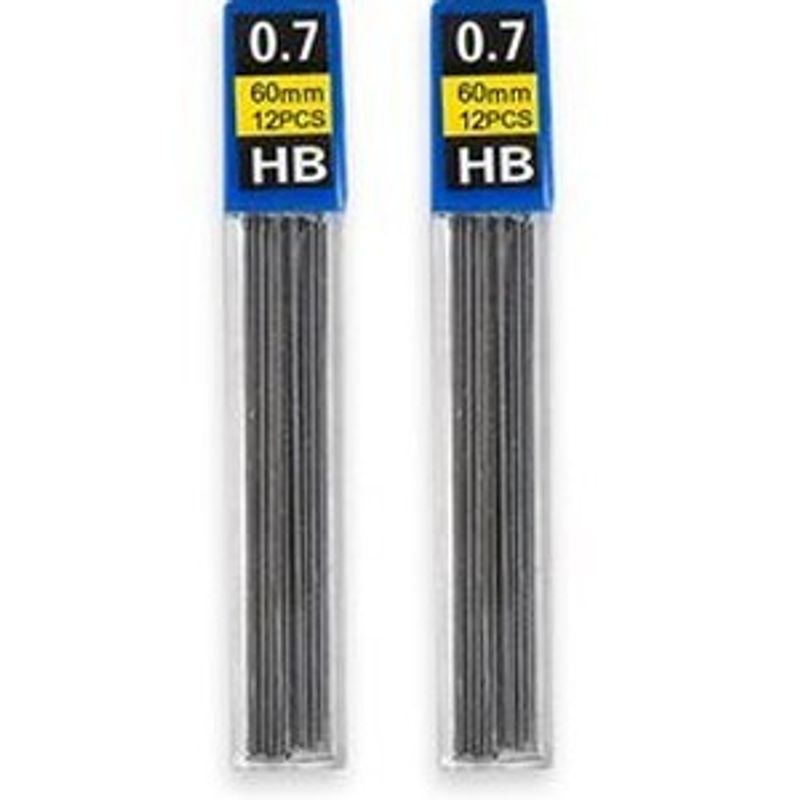 Carti si Birotica - Birotica - Instrumente de scris - Accesorii instrumente de scris - Set Mine pentru Creion Mecanic 0.7mm, 24 buc, HB, Negru - Infinity.ro