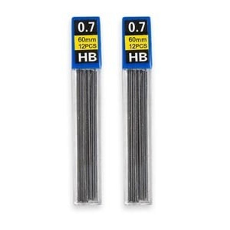 Carti si Birotica - Birotica - Instrumente de scris - Accesorii instrumente de scris - Set Mine pentru Creion Mecanic 0.7mm, 24 buc, HB, Negru - Infinity.ro
