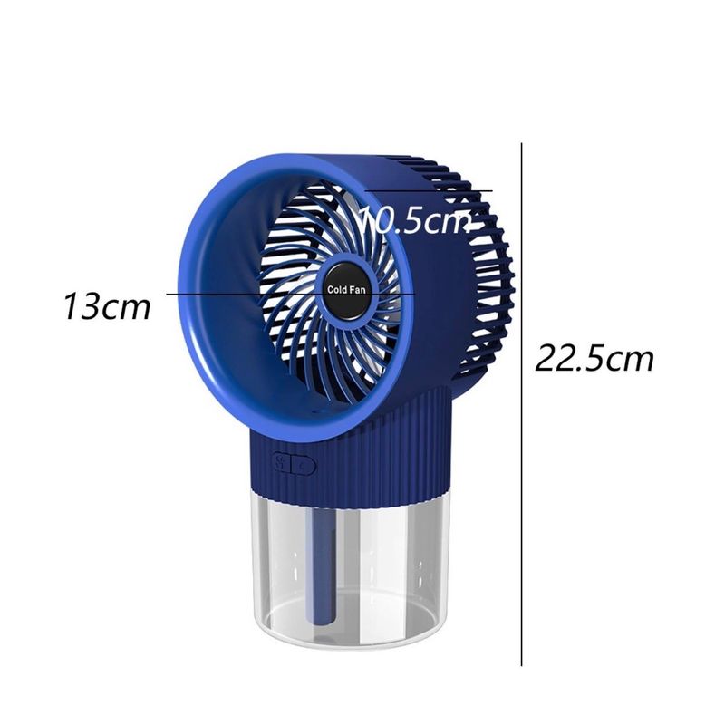 Electronice si Electrocasnice - Climatizare si sisteme de incalzire - Aparate racire aer - Ventilatoare - Ventilator portabil de masa cu umidificare si pulverizare rezervor apa 350 ml 3 viteze alimentare USB albastru - Infinity.ro