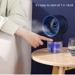 Electronice si Electrocasnice - Climatizare si sisteme de incalzire - Aparate racire aer - Ventilatoare - Ventilator portabil de masa cu umidificare si pulverizare rezervor apa 350 ml 3 viteze alimentare USB albastru - Infinity.ro