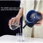 Electronice si Electrocasnice - Climatizare si sisteme de incalzire - Aparate racire aer - Ventilatoare - Ventilator portabil de masa cu umidificare si pulverizare rezervor apa 350 ml 3 viteze alimentare USB albastru - Infinity.ro