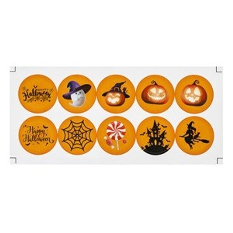 Market - Cadouri - Pungi cadou si accesorii - Pungi de Halloween pentru Dulciuri cu Autocolante, 10 buc, 12x8x23 cm, Portocaliu - Infinity.ro