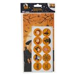 Market - Cadouri - Pungi cadou si accesorii - Pungi de Halloween pentru Dulciuri cu Autocolante, 10 buc, 12x8x23 cm, Portocaliu - Infinity.ro
