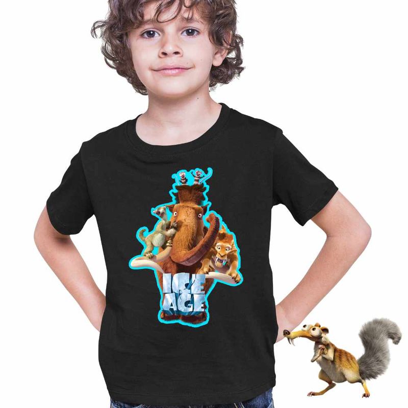 Fashion, accesorii si bijuterii - Copii - Imbracaminte copii - Tricouri copii - Tricou Copii Baieti Ice Age All Gang Epoca de Gheata, negru, marime XS Copii - Infinity.ro