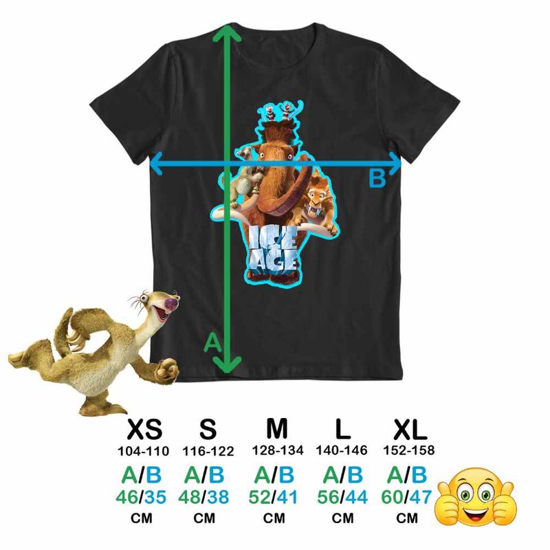 Fashion, accesorii si bijuterii - Copii - Imbracaminte copii - Tricouri copii - Tricou Copii Baieti Ice Age All Gang Epoca de Gheata, negru, marime XS Copii - Infinity.ro
