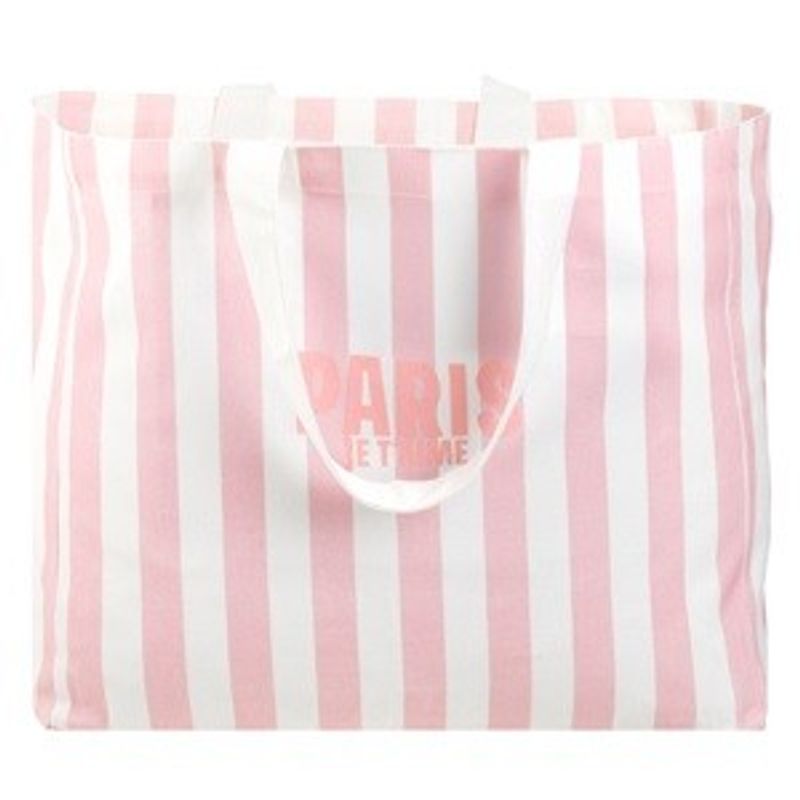 Market - Cadouri - Pungi cadou si accesorii - Sacosa textila cu dungi roz, 46x13x39cm - Infinity.ro