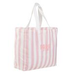 Market - Cadouri - Pungi cadou si accesorii - Sacosa textila cu dungi roz, 46x13x39cm - Infinity.ro