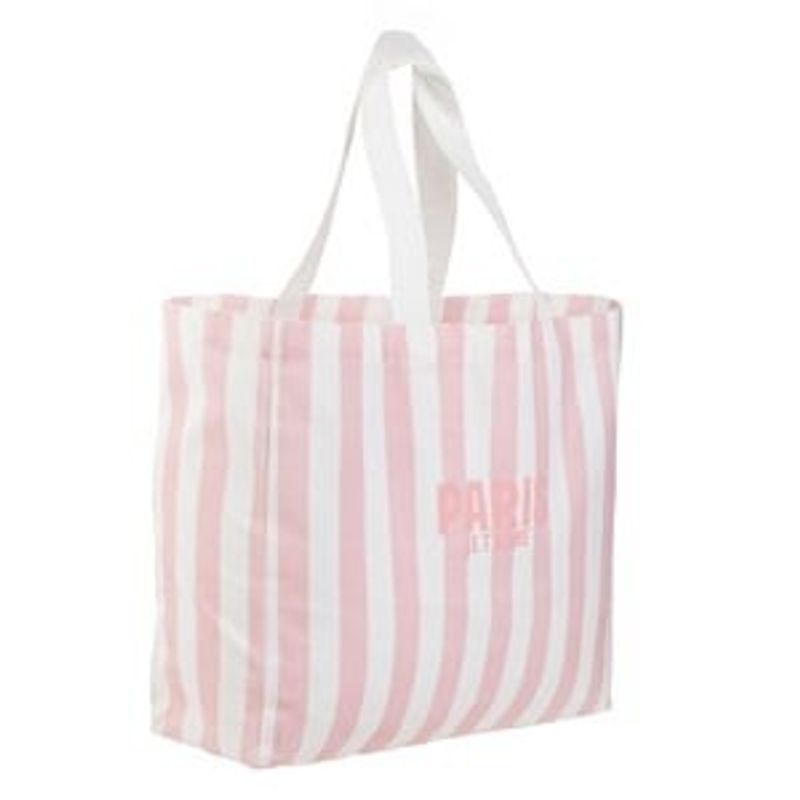 Market - Cadouri - Pungi cadou si accesorii - Sacosa textila cu dungi roz, 46x13x39cm - Infinity.ro