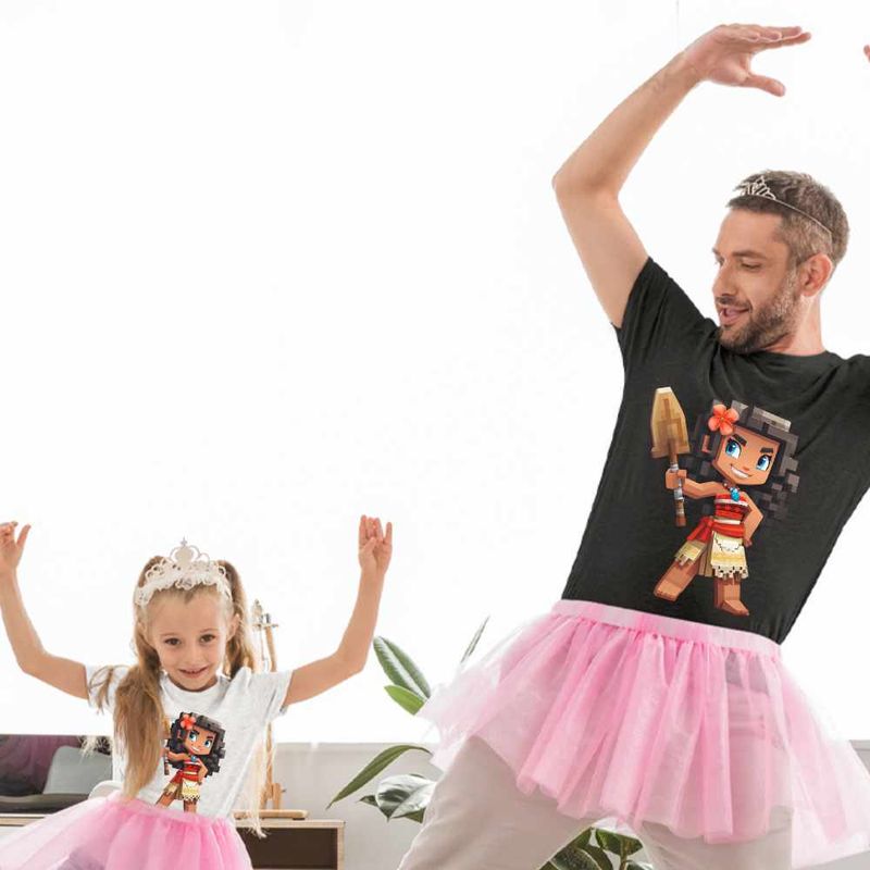 Fashion, accesorii si bijuterii - Copii - Imbracaminte copii - Tricouri copii - Tricou Copii Fete Moana Vaiana Minecraft Roblox, negru, marime L Copii - Infinity.ro