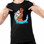 Fashion, accesorii si bijuterii - Copii - Imbracaminte copii - Tricouri copii - Tricou Copii Fete Moana Vaiana Pua, negru, marime XS Copii - Infinity.ro