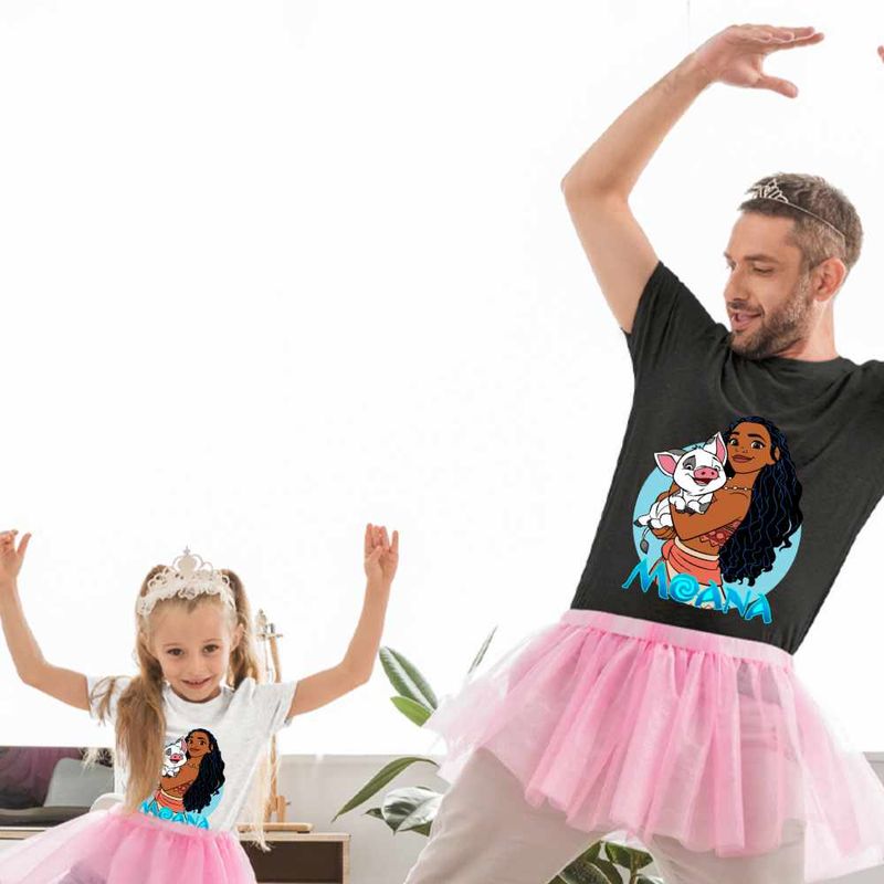 Fashion, accesorii si bijuterii - Copii - Imbracaminte copii - Tricouri copii - Tricou Copii Fete Moana Vaiana Pua, negru, marime XS Copii - Infinity.ro