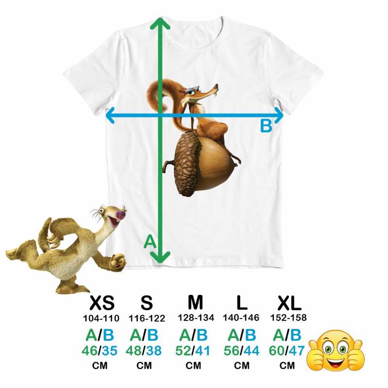Fashion, accesorii si bijuterii - Copii - Imbracaminte copii - Tricouri copii - Tricou Copii Baieti Ice Age Scratte Veverita, alb, marime M Copii - Infinity.ro