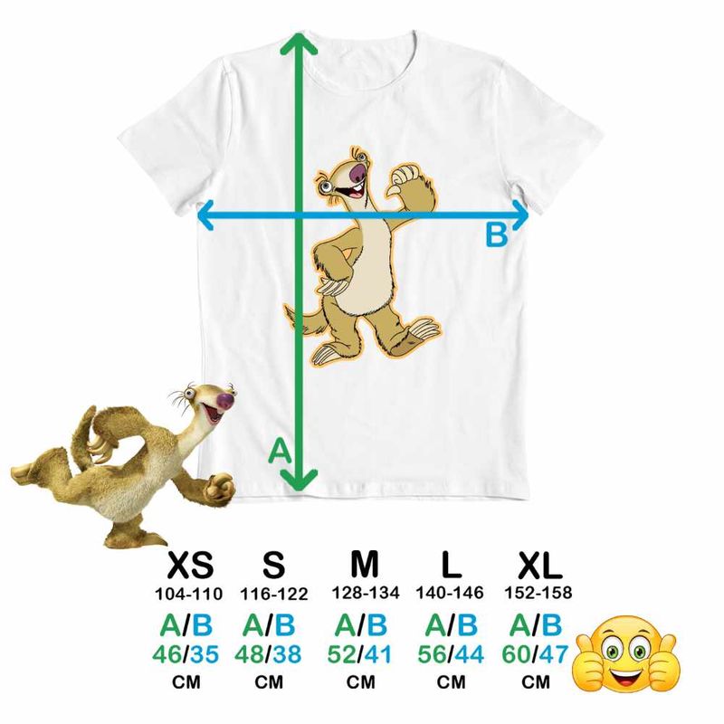 Fashion, accesorii si bijuterii - Copii - Imbracaminte copii - Tricouri copii - Tricou Copii Baieti Ice Age Sid Party Epoca de Gheata, alb, marime S Copii - Infinity.ro
