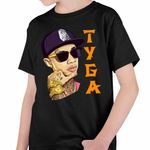 Fashion, accesorii si bijuterii - Copii - Imbracaminte copii - Tricouri copii - Tricou Copii Baieti Tyga Ayy Macarena, negru, marime XL Copii - Infinity.ro