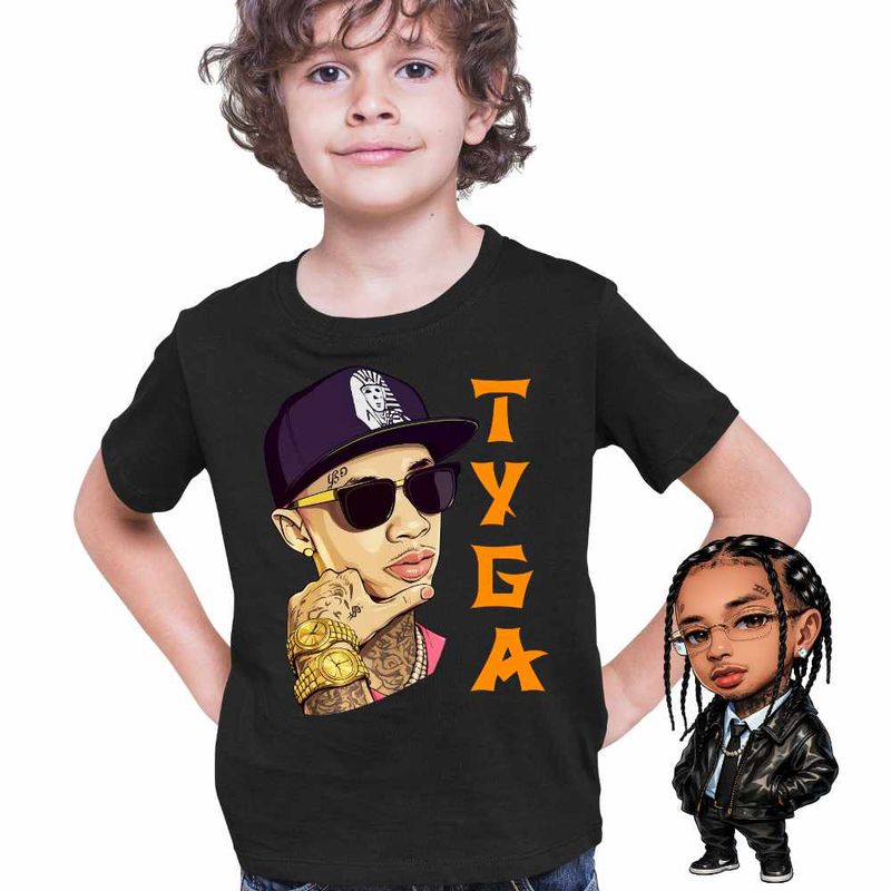 Fashion, accesorii si bijuterii - Copii - Imbracaminte copii - Tricouri copii - Tricou Copii Baieti Tyga Ayy Macarena, negru, marime XL Copii - Infinity.ro