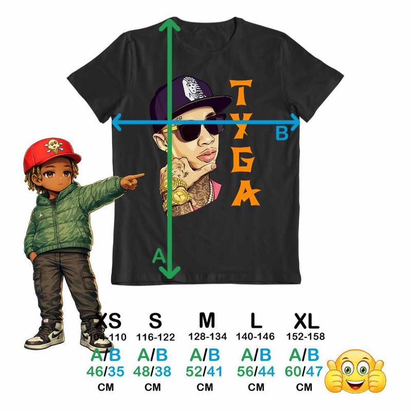 Fashion, accesorii si bijuterii - Copii - Imbracaminte copii - Tricouri copii - Tricou Copii Baieti Tyga Ayy Macarena, negru, marime XL Copii - Infinity.ro