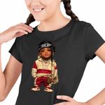 Fashion, accesorii si bijuterii - Copii - Imbracaminte copii - Tricouri copii - Tricou Copii Fete Ski Mask Chibi The Slump God, negru, marime S Copii - Infinity.ro