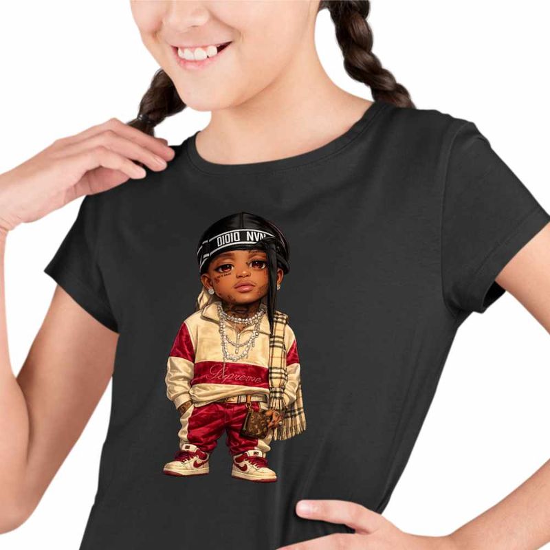 Fashion, accesorii si bijuterii - Copii - Imbracaminte copii - Tricouri copii - Tricou Copii Fete Ski Mask Chibi The Slump God, negru, marime S Copii - Infinity.ro