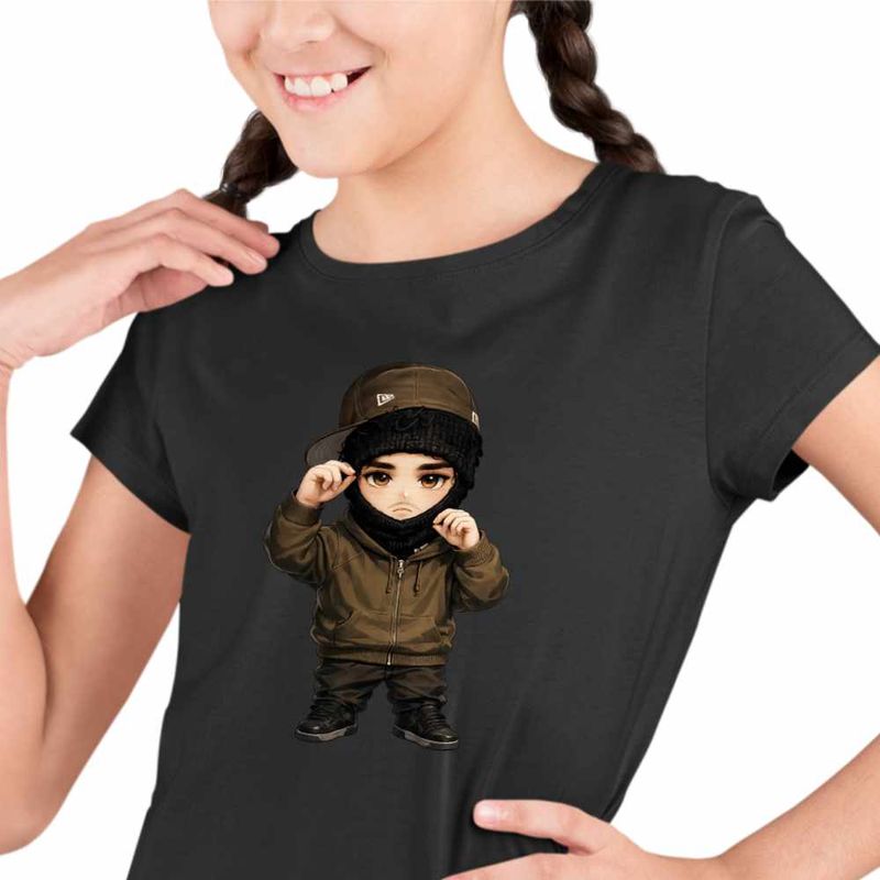 Fashion, accesorii si bijuterii - Copii - Imbracaminte copii - Tricouri copii - Tricou Copii Fete Yeat Chibi Trap Rage Music, negru, marime XL Copii - Infinity.ro