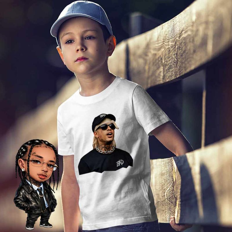 Fashion, accesorii si bijuterii - Copii - Imbracaminte copii - Tricouri copii - Tricou Copii Baieti Ski Mask Step Back Rapper, alb, marime XL Copii - Infinity.ro
