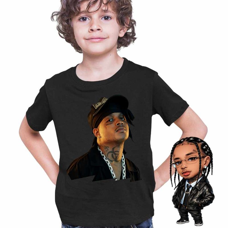 Fashion, accesorii si bijuterii - Copii - Imbracaminte copii - Tricouri copii - Tricou Copii Baieti Ski Mask Slump God Rap Vibe, negru, marime S Copii - Infinity.ro