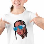 Fashion, accesorii si bijuterii - Copii - Imbracaminte copii - Tricouri copii - Tricou Copii Fete Tyga Hip Hop Vibe, alb, marime XL Copii - Infinity.ro