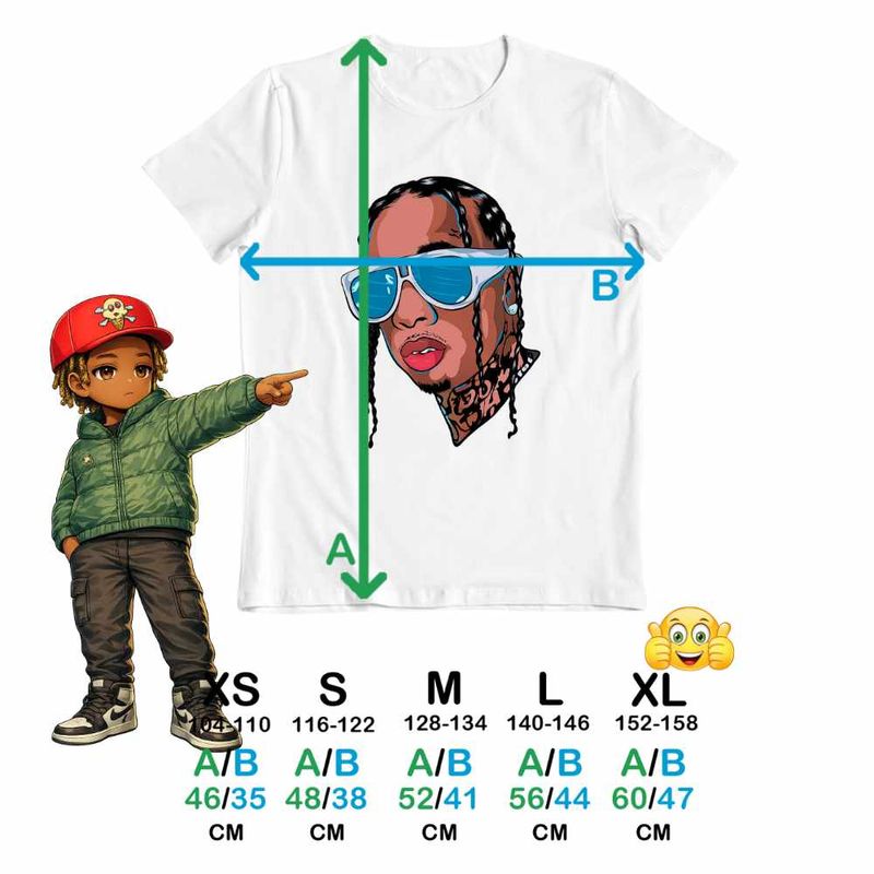 Fashion, accesorii si bijuterii - Copii - Imbracaminte copii - Tricouri copii - Tricou Copii Fete Tyga Hip Hop Vibe, alb, marime XL Copii - Infinity.ro