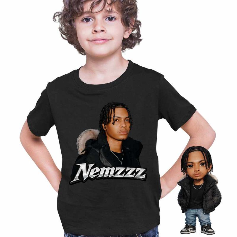 Fashion, accesorii si bijuterii - Copii - Imbracaminte copii - Tricouri copii - Tricou Copii Baieti Nemzzz Rap Hip Hop, negru, marime L Copii - Infinity.ro