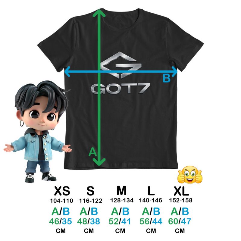 Fashion, accesorii si bijuterii - Copii - Imbracaminte copii - Tricouri copii - Tricou Copii Got7 Kpop Party fete, negru, marime S Copii - Infinity.ro