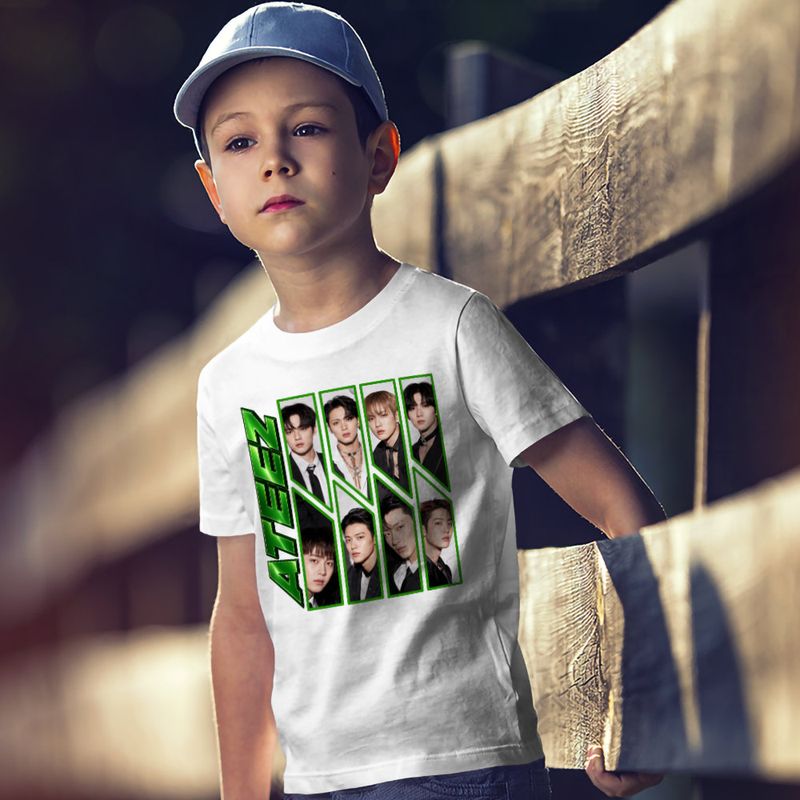 Fashion, accesorii si bijuterii - Copii - Imbracaminte copii - Tricouri copii - Tricou Copii Ateez Song Min-gi Kpop Merch baieti, alb, marime L Copii - Infinity.ro