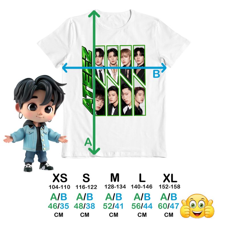 Fashion, accesorii si bijuterii - Copii - Imbracaminte copii - Tricouri copii - Tricou Copii Ateez Song Min-gi Kpop Merch baieti, alb, marime L Copii - Infinity.ro