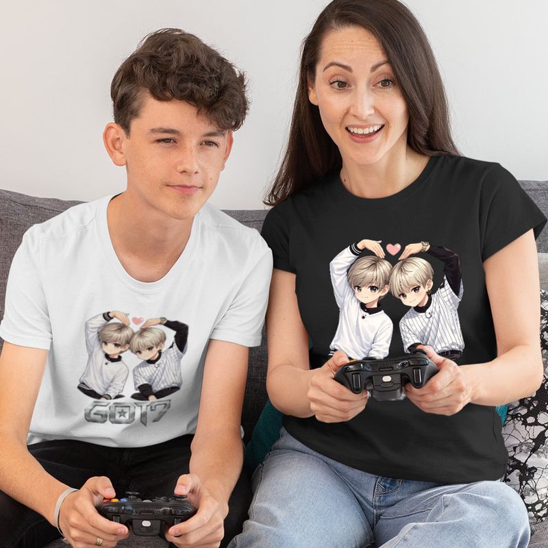 Fashion, accesorii si bijuterii - Copii - Imbracaminte copii - Tricouri copii - Tricou Copii Got7 Kpop Merch Cartoon baieti, negru, marime XL Copii - Infinity.ro