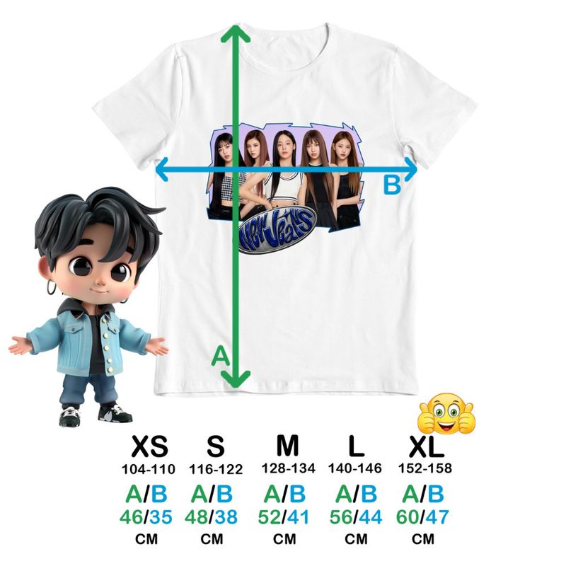 Fashion, accesorii si bijuterii - Copii - Imbracaminte copii - Tricouri copii - Tricou Copii NewJeans Minji Hanni Kpop Merch fete, alb, marime L Copii - Infinity.ro