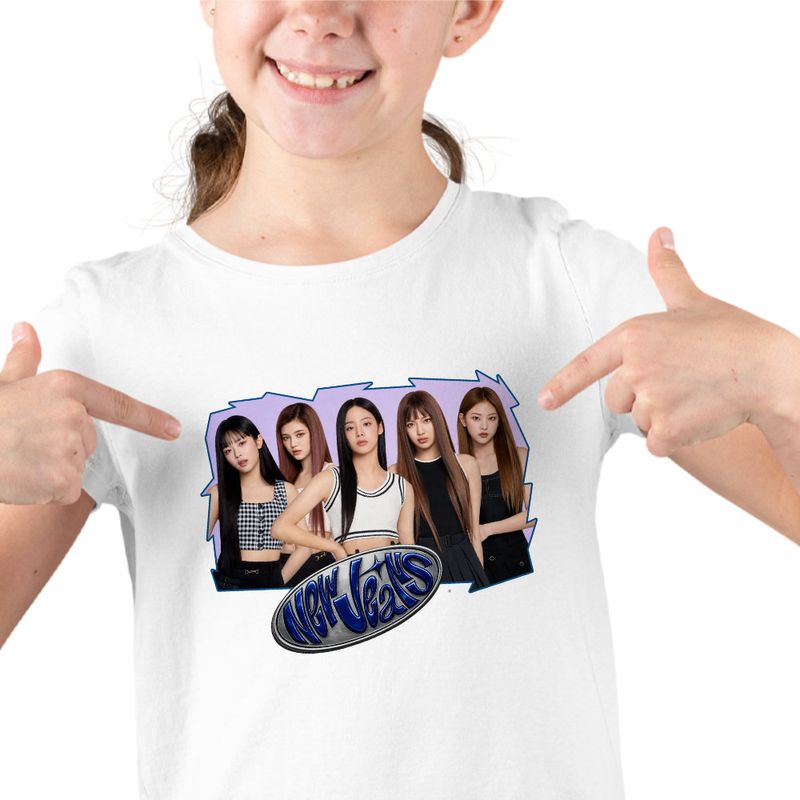 Fashion, accesorii si bijuterii - Copii - Imbracaminte copii - Tricouri copii - Tricou Copii NewJeans Minji Hanni Kpop Merch fete, alb, marime L Copii - Infinity.ro