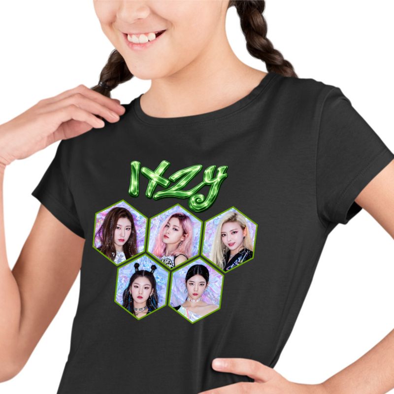 Fashion, accesorii si bijuterii - Copii - Imbracaminte copii - Tricouri copii - Tricou Copii Itzy Yuna Kpop Merch fete, negru, marime M Copii - Infinity.ro