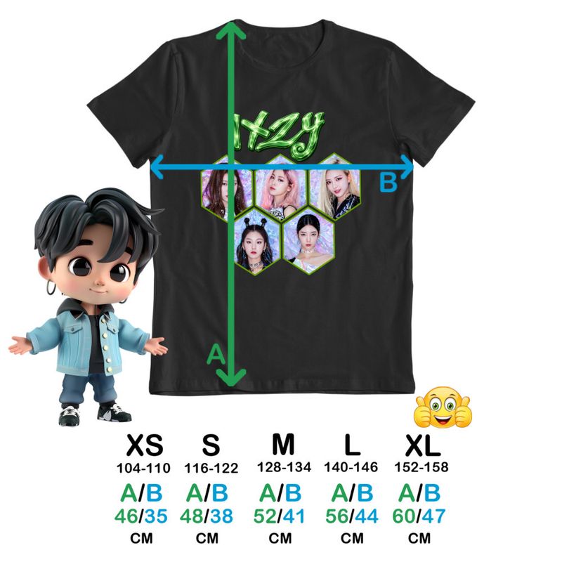 Fashion, accesorii si bijuterii - Copii - Imbracaminte copii - Tricouri copii - Tricou Copii Itzy Yuna Kpop Merch fete, negru, marime M Copii - Infinity.ro
