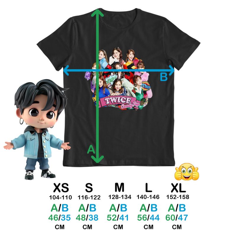 Fashion, accesorii si bijuterii - Copii - Imbracaminte copii - Tricouri copii - Tricou Copii Twice Kpop Merch fete, negru, marime XL Copii - Infinity.ro