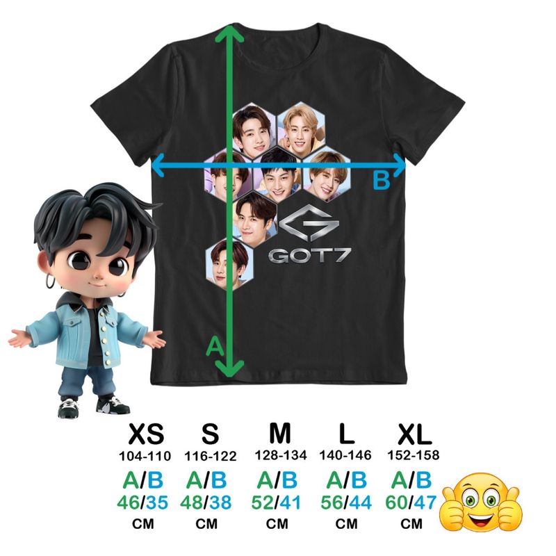 Fashion, accesorii si bijuterii - Copii - Imbracaminte copii - Tricouri copii - Tricou Copii Got7 Kpop Bambam Youngjae baieti, negru, marime L Copii - Infinity.ro