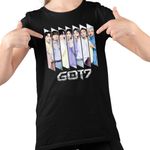 Fashion, accesorii si bijuterii - Copii - Imbracaminte copii - Tricouri copii - Tricou Copii Got7 Kpop Jin-young fete, negru, marime S Copii - Infinity.ro