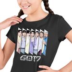 Fashion, accesorii si bijuterii - Copii - Imbracaminte copii - Tricouri copii - Tricou Copii Got7 Kpop Jin-young fete, negru, marime S Copii - Infinity.ro